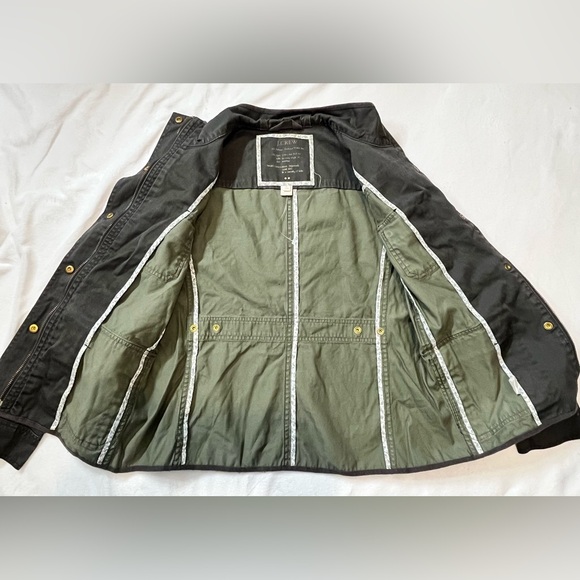 J. Crew Relaxed Boyfriend Field Utility Jacket Army Green Women’s Medium Petite - Picture 13 of 16